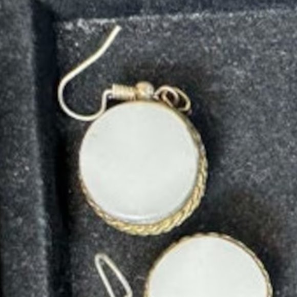 White Dangle Earrings, Statement Bohemian Earrings, Tribal Earrings, Dangle-Dang - Picture 2 of 6